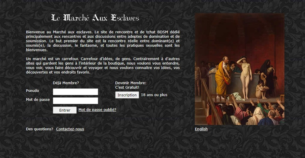 Le Marché aux esclaves site de rencontre BDSM